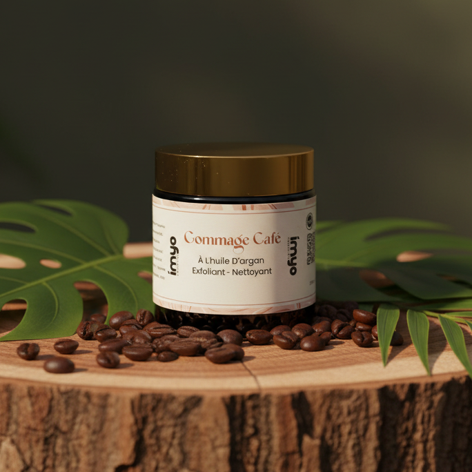 مقشر القهوة بزيت الأركان – Gommage Café à l’Huile d’Argan Exfoliant & Nettoyant
