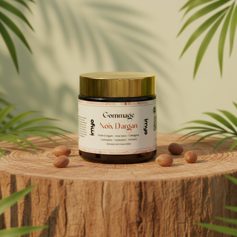 مقشر بزيت الأركان والألوفيرا والكولاجين – Gommage Noix d’Argan Hydratant & Exfoliant