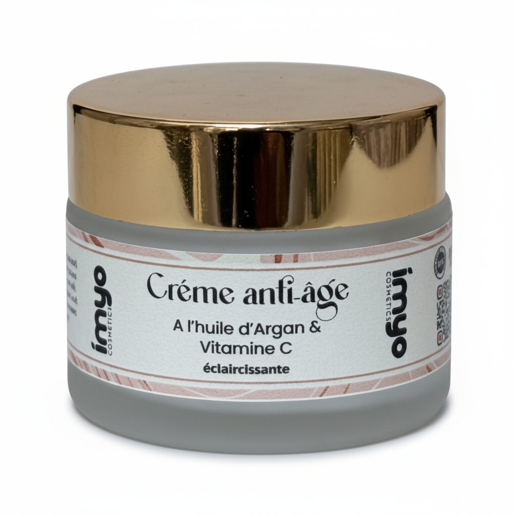 كريم مكافحة الشيخوخة بزيت الأركان وفيتامين C / Crème Anti-Âge à l’Huile d’Argan & Vitamine C