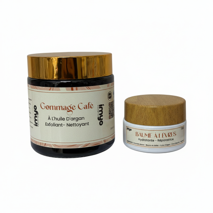 روتين العناية بالشفاه والجسم بالقهوة وزيت الأركان | Routine Café & Argan Soin Corps & Lèvres